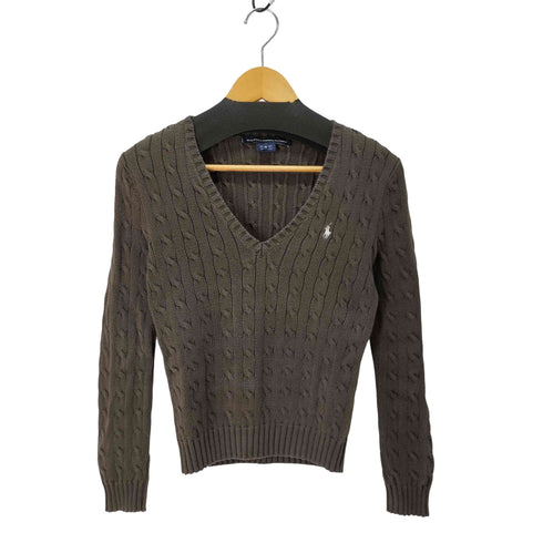 ラルフローレンスポーツ RALPH LAUREN SPORT Vネック コットンニット レディース import:M