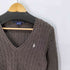 ラルフローレンスポーツ RALPH LAUREN SPORT Vネック コットンニット レディース import:M
