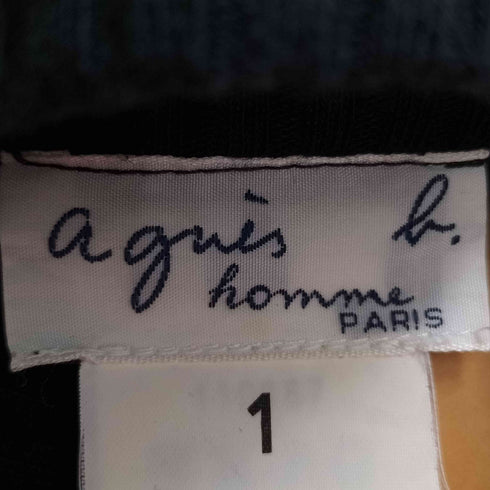 アニエスベーオム Agnes b.homme 90S~00S フランス製 モックネック リブ カットソー メンズ 1