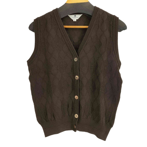 ジバンシィ GIVENCHY ウール100 アーガイルニットベスト レディース import:M