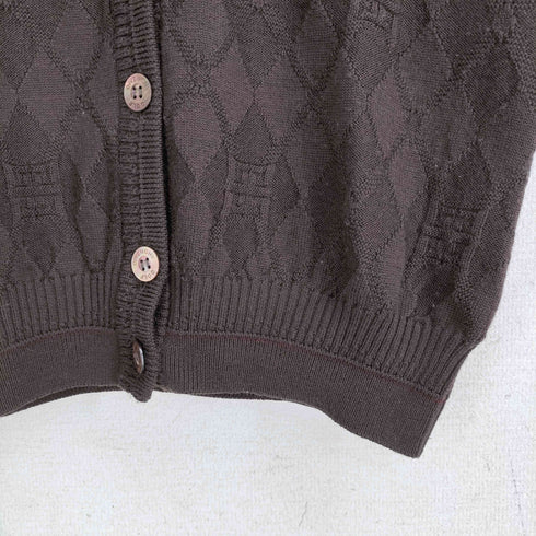 ジバンシィ GIVENCHY ウール100 アーガイルニットベスト レディース import:M