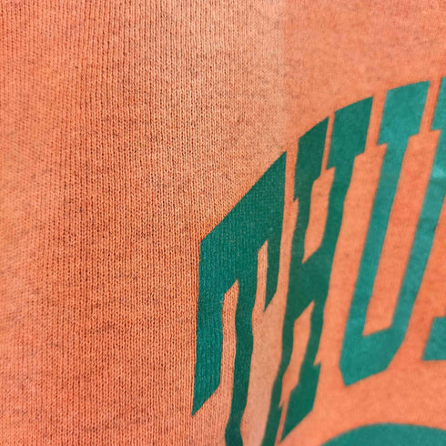 レジェンズ LEGENDS 90s USA製 3段 カレッジ ラバープリント カプセル リブライン クルーネック スウェット トレーナー 後染め メンズ