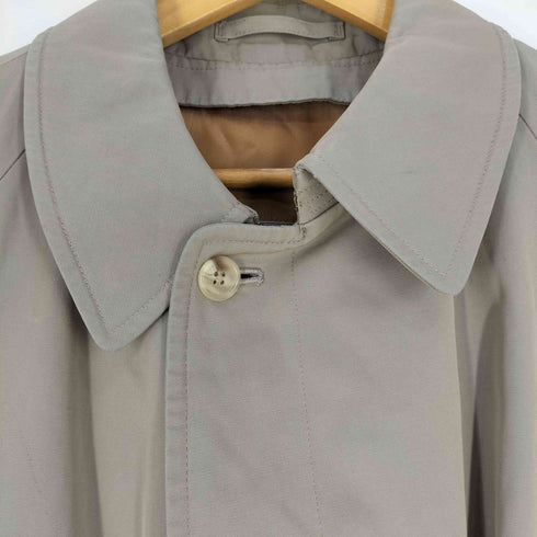 アクアスキュータム AQUASCUTUM 70-80s 英国製 裏地チェック ライナー付き 玉虫 ステンカラーコート メンズ