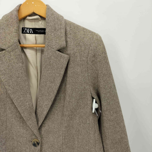 ザラ ZARA 1B ウール ヘリンボーン ツイル テーラード ジャケット レディース import:XS