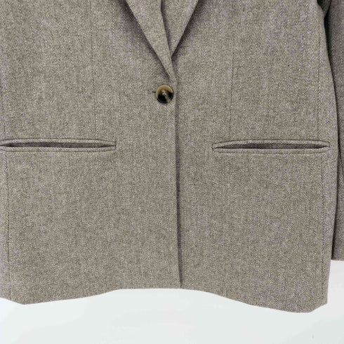ザラ ZARA 1B ウール ヘリンボーン ツイル テーラード ジャケット レディース import:XS