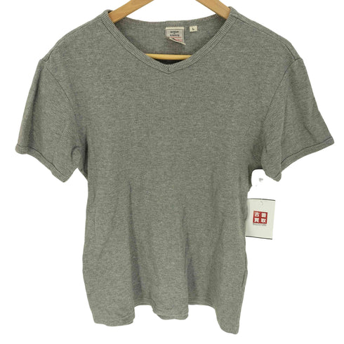アヴィレックス AVIREX Vネック S/S ワッフル Tシャツ メンズ import:L