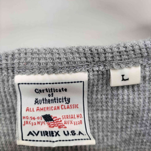 アヴィレックス AVIREX Vネック S/S ワッフル Tシャツ メンズ import:L