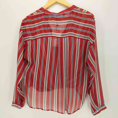ザラ ZARA ラメ ストライプ シアー シャツ ブラウス レディース import:XS