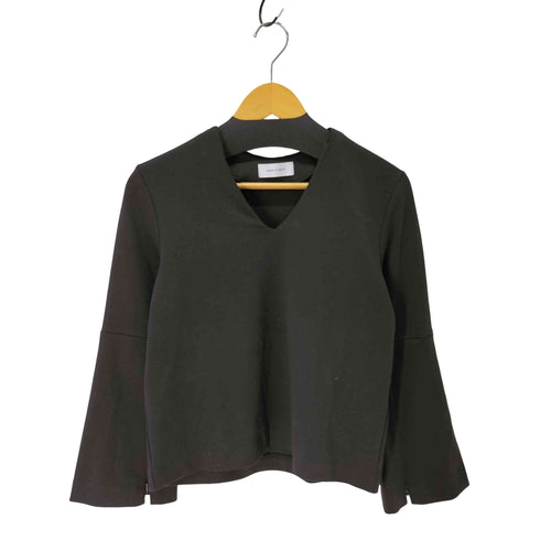 アダムエロペ Adam et Rope フレアスリーブ 袖口ジップ Vネック カットソー レディース FREE