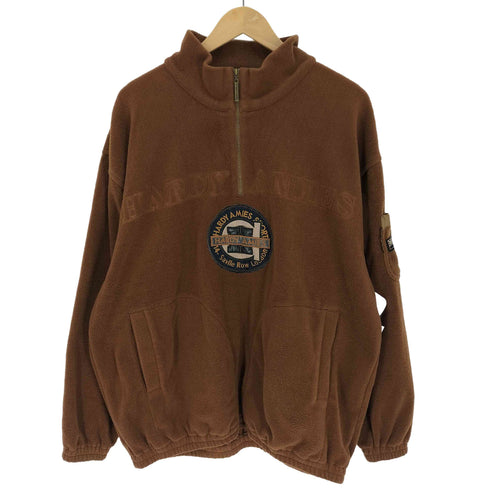 ハーディエイミス HARDY AMIES SPORT 型押し ブランドロゴワッペン ハーフジップ フリース ジャケット メンズ LL
