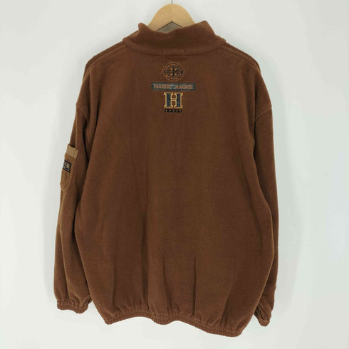 ハーディエイミス HARDY AMIES SPORT 型押し ブランドロゴワッペン ハーフジップ フリース ジャケット メンズ LL