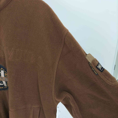 ハーディエイミス HARDY AMIES SPORT 型押し ブランドロゴワッペン ハーフジップ フリース ジャケット メンズ LL
