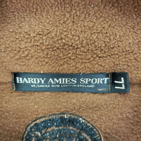 ハーディエイミス HARDY AMIES SPORT 型押し ブランドロゴワッペン ハーフジップ フリース ジャケット メンズ LL