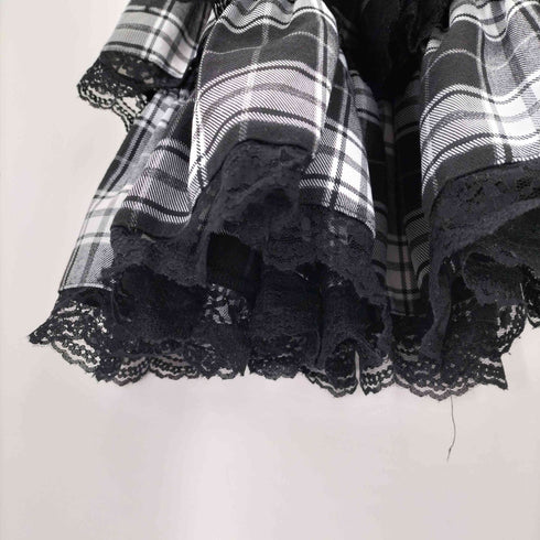 ヴォルカンアンドアフロダイティ VOLCAN&APHRODITE ブラックチェック ティアードレーススカート レディース FREE
