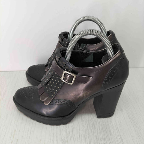 LORENZO MARI スタッズ付 フリンジショートブーティー レディース EUR:35