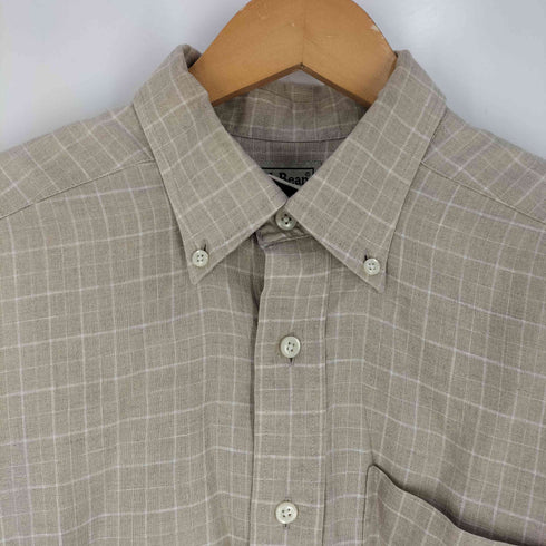 エルエルビーン L.L.Bean 90S リネン100% チェック BDシャツ メンズ import:S