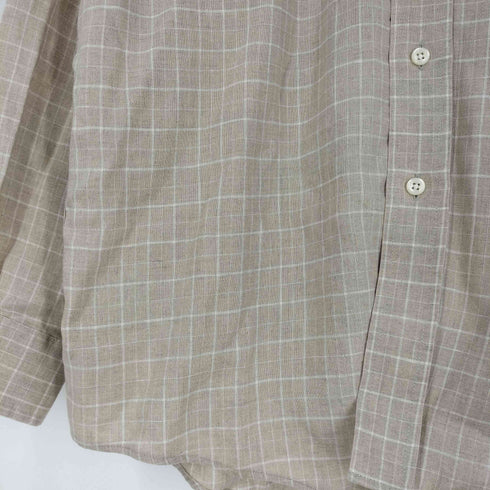 エルエルビーン L.L.Bean 90S リネン100% チェック BDシャツ メンズ import:S