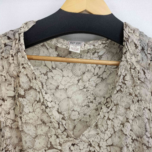 ポロジーンズ RL POLO JEANS CO. シルク100 花柄シアートップス レディース import:L