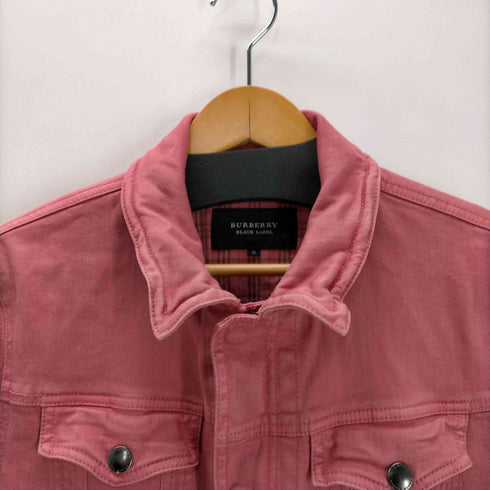 バーバリーブラックレーベル BURBERRY BLACK LABEL 裏地ノバチェック 襟ワイヤー デニム トラッカー ジャケット メンズ import:M