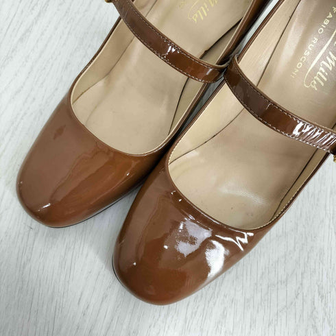 ファビオルスコーニ FABIO RUSCONI エナメルヒールパンプス レディース 38