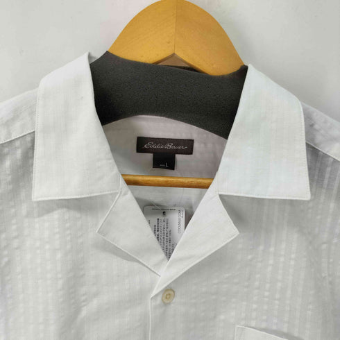エディーバウアー Eddie Bauer SS SEERSUCKER OPEN COLLAR SHIRT コットンポリ オープンカラー 半袖 シャツ メンズ JPN:L