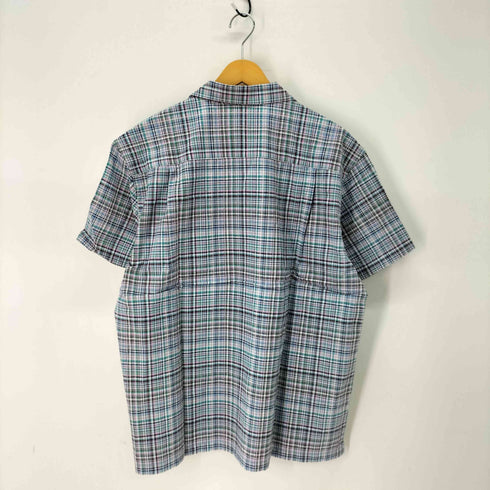 エディーバウアー Eddie Bauer SS SEERSUCKER OPEN COLLAR SHIRT コットンポリ チェック オープンカラー 半袖 シャツ メンズ JPN:L