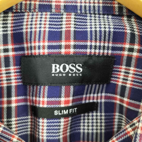 ヒューゴボス HUGO BOSS SLIM FIT チェック レギュラーカラーシャツ メンズ 39
