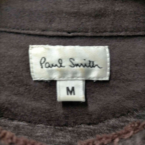 ポールスミス Paul Smith 総柄 ドット クレイジーパターン 切り替え バンドカラー L/S シャツ メンズ import:M