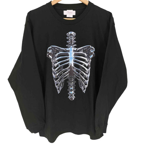 プリントスター printstar traitor メタリック ボーン スカル 骸骨 プリント L/S クルーネック Tシャツ メンズ import:L