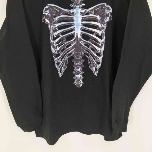 プリントスター printstar traitor メタリック ボーン スカル 骸骨 プリント L/S クルーネック Tシャツ メンズ import:L