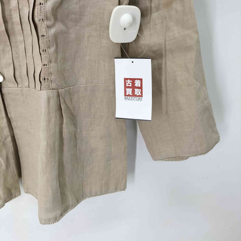 スキャパ SCAPA リネン バンドカラーピンタックシャツ レディース JPN:40