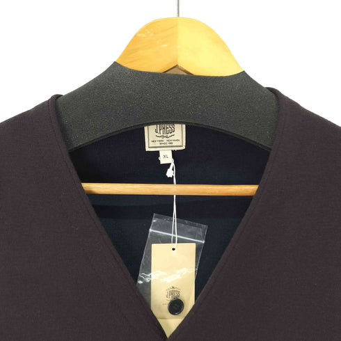 ジェイプレス J.PRESS ウール混 バイカラー ニットベスト メンズ JPN:XL
