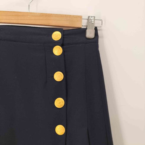 Elegance Paris 金ボタン プリーツスカート レディース US6