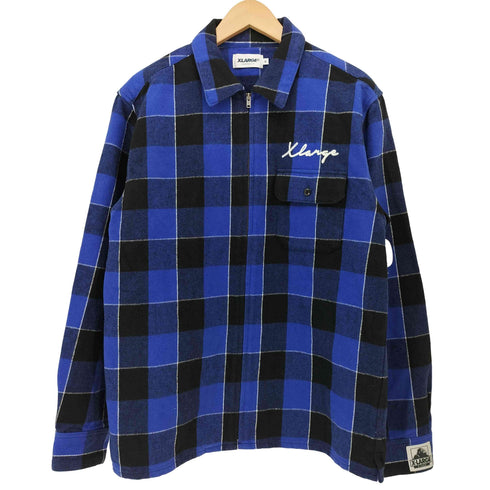 エクストララージ XLARGE チェック柄ジップアップネルシャツ メンズ import:M