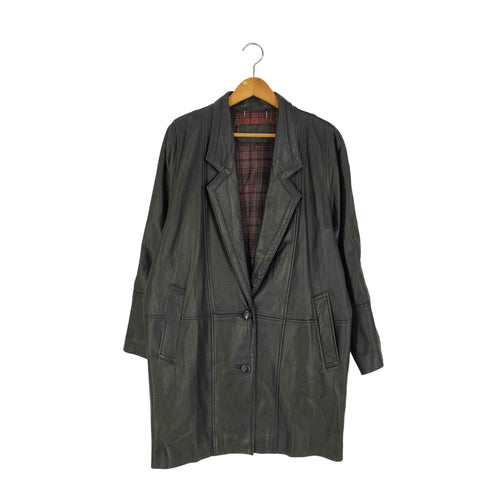 CIONLOUIS genuine lamb leather 裏地チェック 羊革 シープレザー ハーフコート メンズ FREE