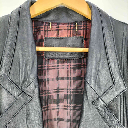 CIONLOUIS genuine lamb leather 裏地チェック 羊革 シープレザー ハーフコート メンズ FREE