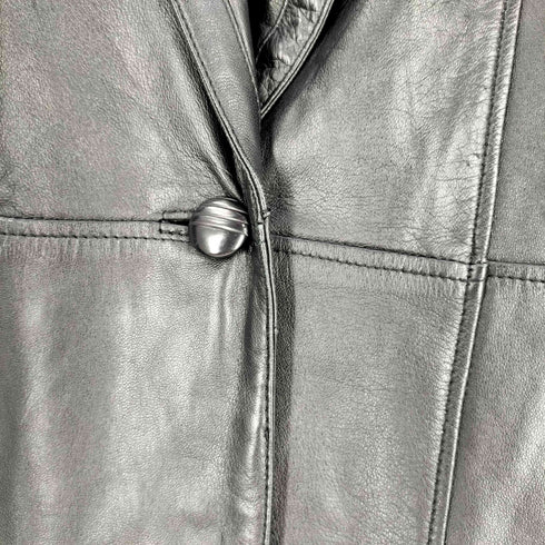 CIONLOUIS genuine lamb leather 裏地チェック 羊革 シープレザー ハーフコート メンズ FREE