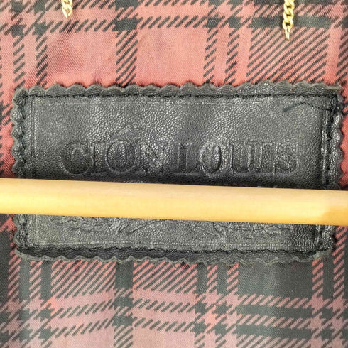 CIONLOUIS genuine lamb leather 裏地チェック 羊革 シープレザー ハーフコート メンズ FREE