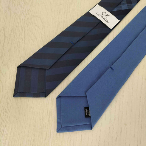 シーケーカルバンクライン ck Calvin Klein シルク100% ストライプ チェック マルチパターン リバーシブル 両大剣 ネクタイ メンズ