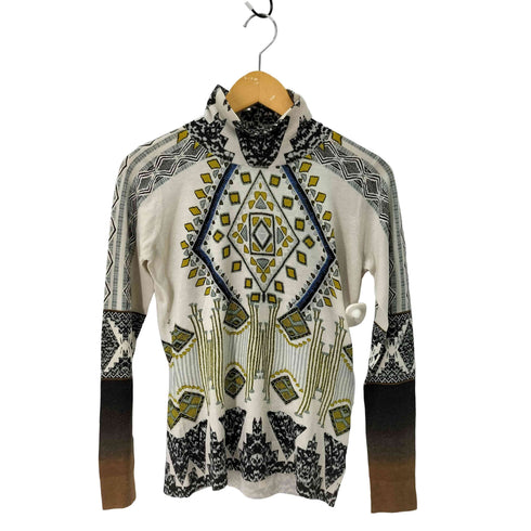 エトロ ETRO シルクカシミヤ混 幾何学模様タートルネックニット レディース EUR:44