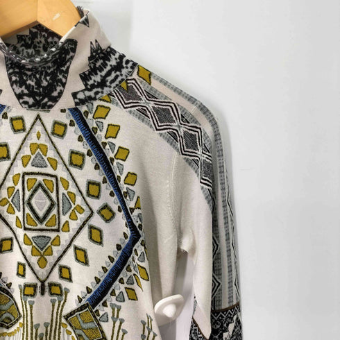 エトロ ETRO シルクカシミヤ混 幾何学模様タートルネックニット レディース EUR:44
