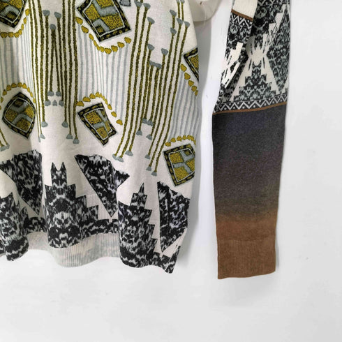 エトロ ETRO シルクカシミヤ混 幾何学模様タートルネックニット レディース EUR:44