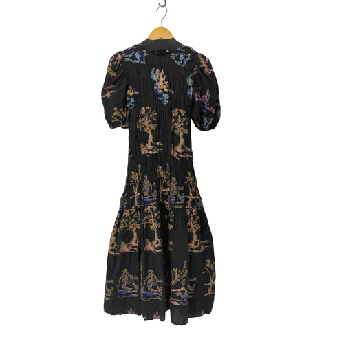 ザラ ZARA エンブロイダリー 刺繍 ティアードワンピース レディース import:S