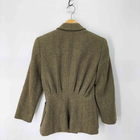 ヴァレンティノガラヴァーニ VALENTINO GARAVANI イタリア製 ヘリンボーン ダブルブレスト タックテーラードジャケット レディース 40/6