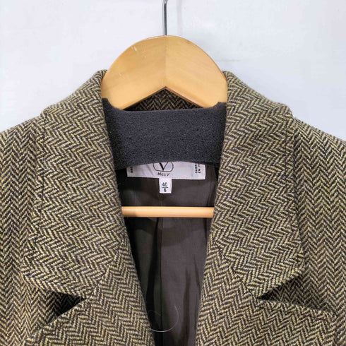 ヴァレンティノガラヴァーニ VALENTINO GARAVANI イタリア製 ヘリンボーン ダブルブレスト タックテーラードジャケット レディース 40/6