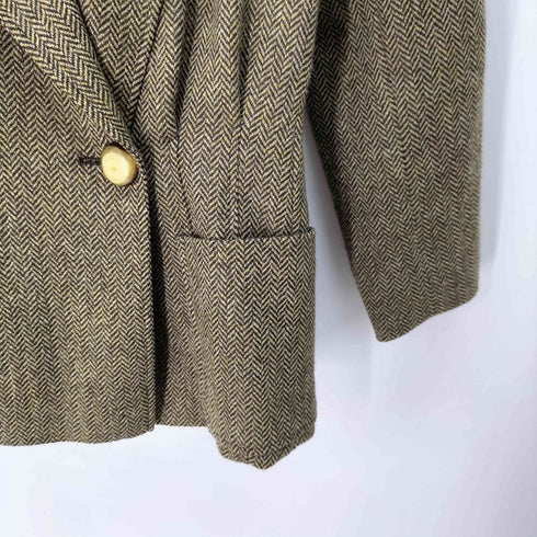 ヴァレンティノガラヴァーニ VALENTINO GARAVANI イタリア製 ヘリンボーン ダブルブレスト タックテーラードジャケット レディース 40/6