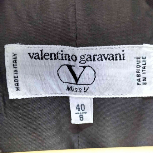 ヴァレンティノガラヴァーニ VALENTINO GARAVANI イタリア製 ヘリンボーン ダブルブレスト タックテーラードジャケット レディース 40/6