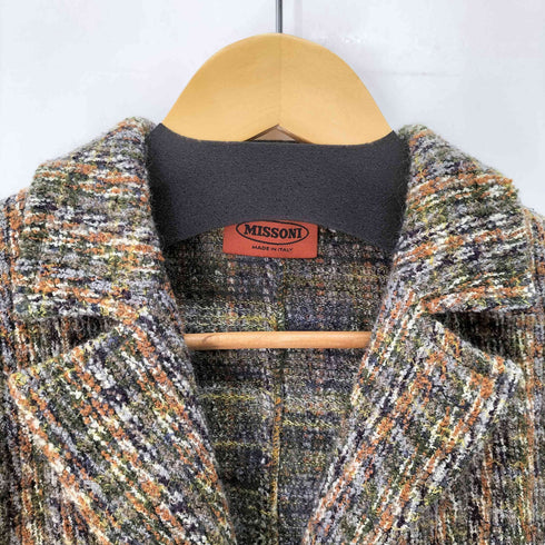 ミッソーニ MISSONI イタリア製 ツイードテーラードジャケット レディース 12