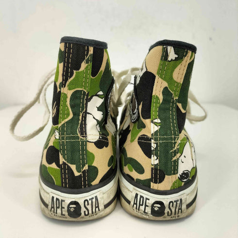 アベイシングエイプ A BATHING APE カモ柄 ハイカットスニーカー レディース JPN:23.5