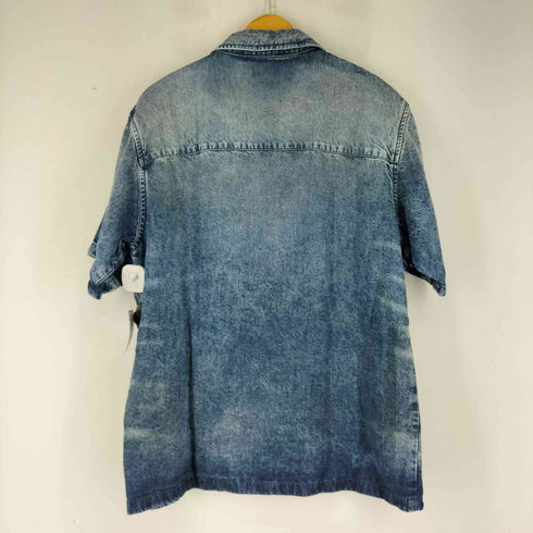 ディーゼル DIESEL 25SS D-NABIL-FSG Bowling shirt in distressed denim メンズ import:XL